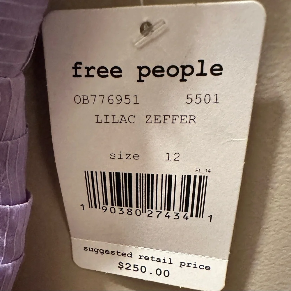 Free People Lilac We Go Together Embellished Sleeveless Mini Dress Size 12 NWT